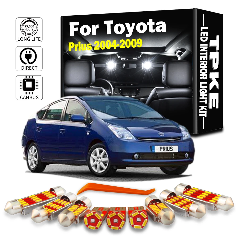 

TPKE 13 шт. для Toyota Prius 2004 2005 2006 2007 2008 2009 лампочка Внутренняя купольная карта для чтения багажника Дверь фотоаксессуары
