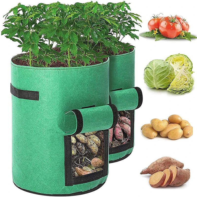 

Felt Plant Grow Bags Jardin Planting Bag Nonwoven Fabric Garden Potato Pot Greenhouse Vegetable Growing Bags Moisturizing Tools