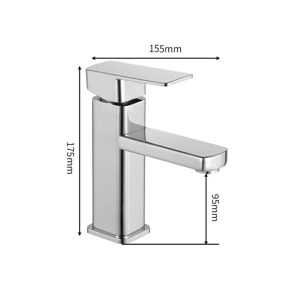 

Bathroom Counter Basin Faucet Sink 304 Stainless Steel Basin Faucet Bathroom Counter Faucet Silver Single Cold