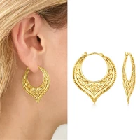 european and american style new retro exquisite pattern hollow earrings womens ear jewelry gold luxury high quality jewelry