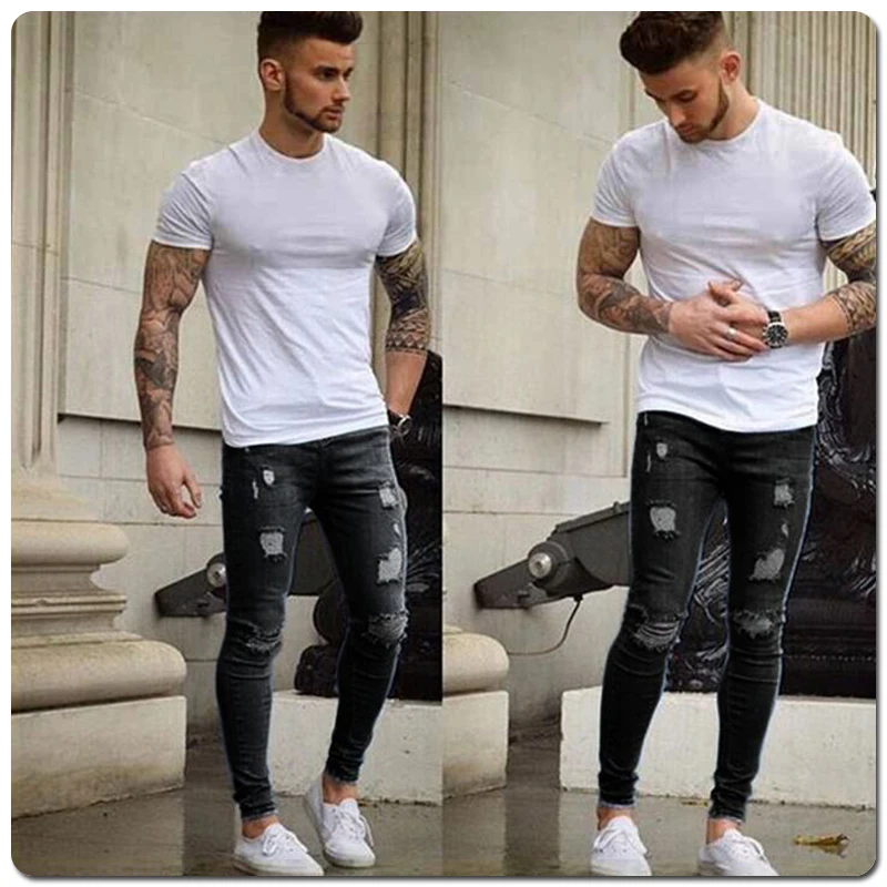 Kenntrice Skinny Jeans Fashion Slim Men's Ripped Jeans Casual Pants Stylish Mens Skinny Jeans Denim Pants For Man Fit Streetwear