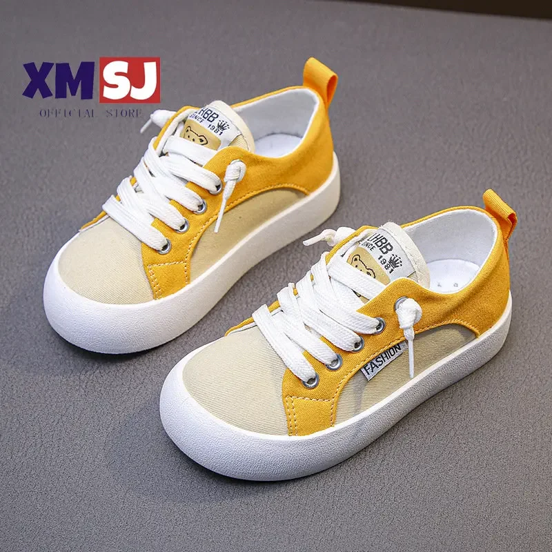 

Children Canvas Shoes Candy Color Lace-up Spring Breathable Anti-slip Boys Girls Flat Shoe 26-37 Fashion Comfy Kids Casual Shoe
