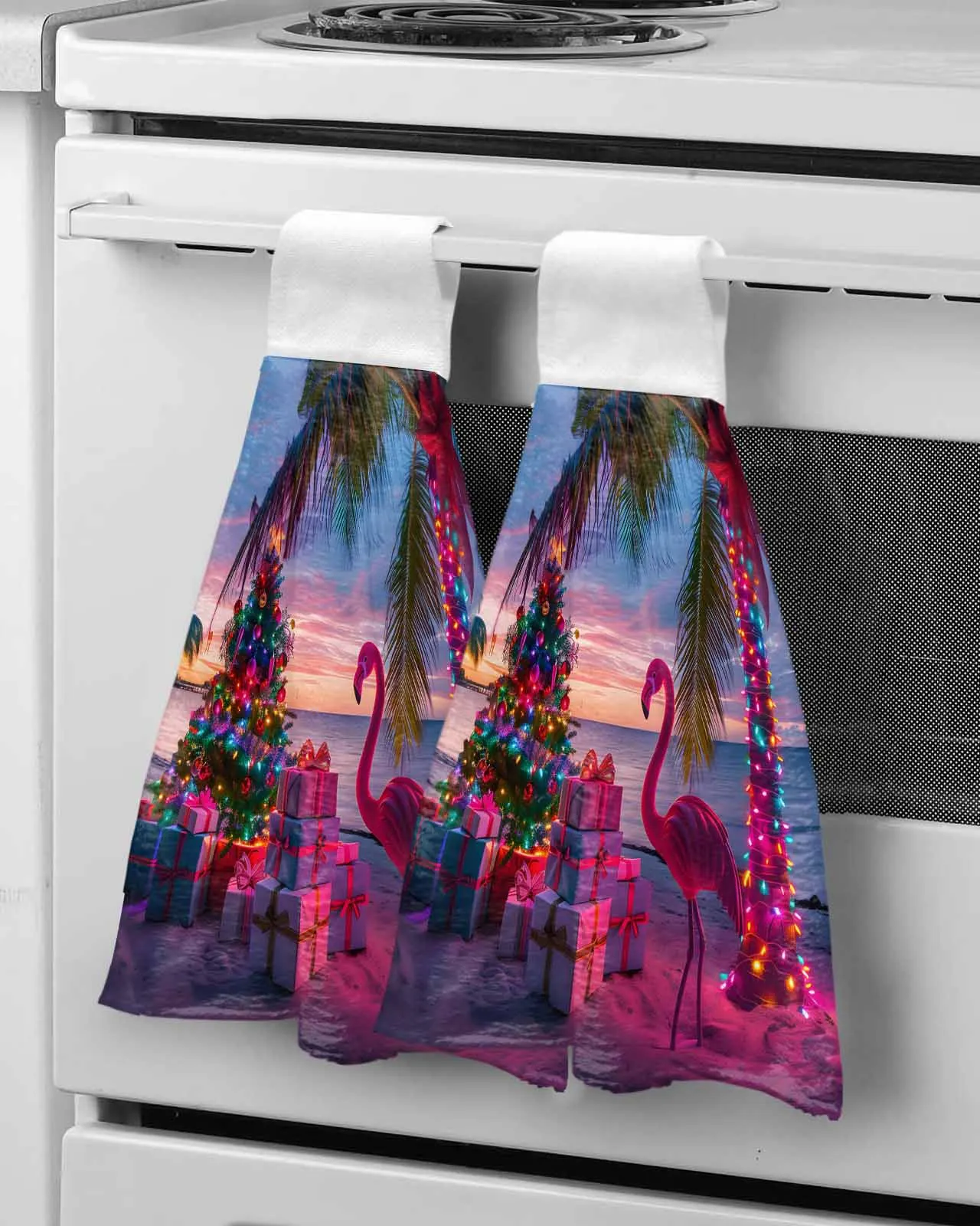 Рождественская елка красочное полотенце с фламинго и пальмой принадлежности для