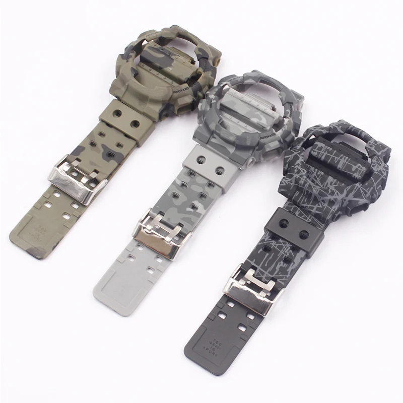 Watch accessories for Casio GSHOCK GLS GD GA110 GA100 GD120 camouflage silicone strap case