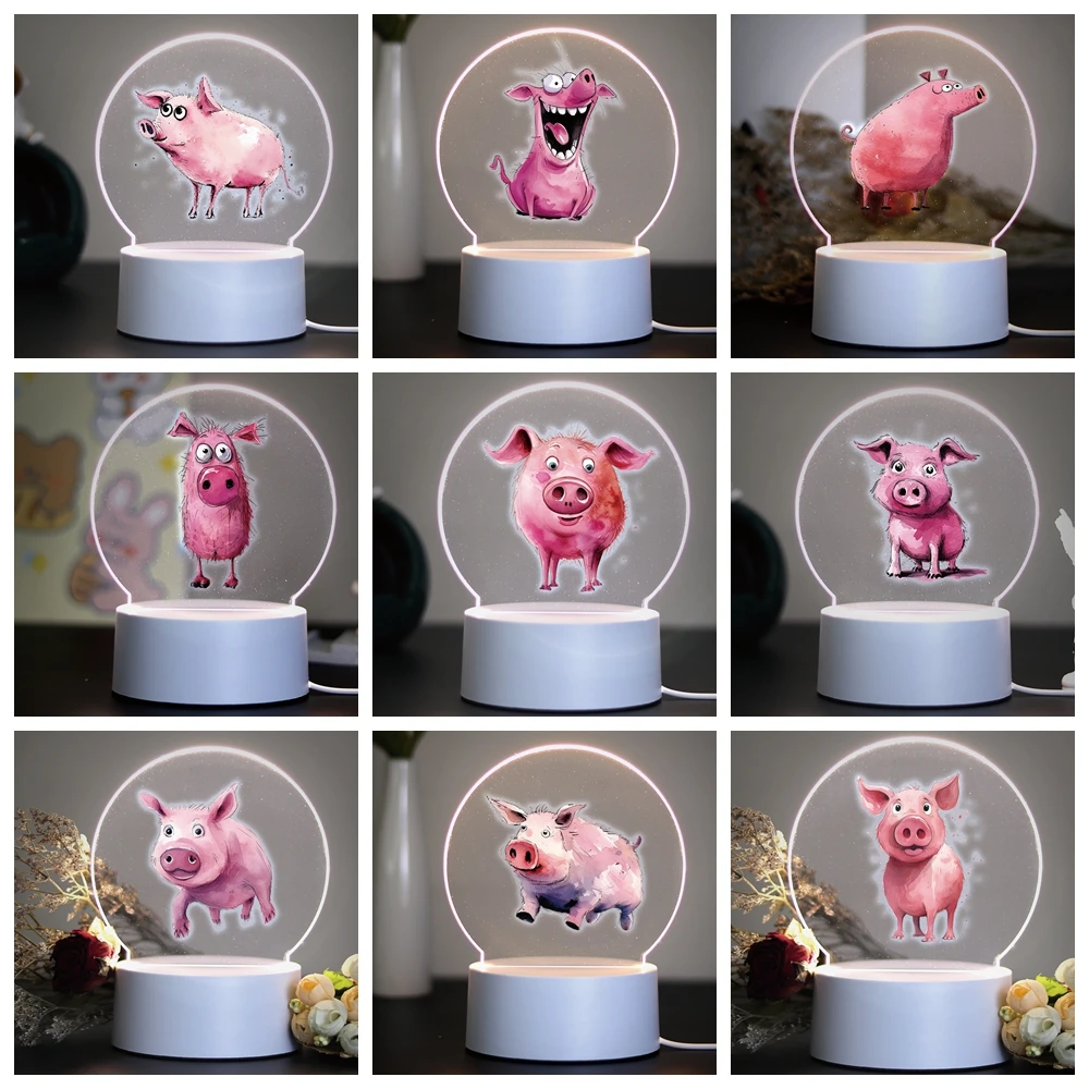 3D Светодиодный Ночник Игрушка-свинья Забавный Дизайн Свиньи Детские Подарки На