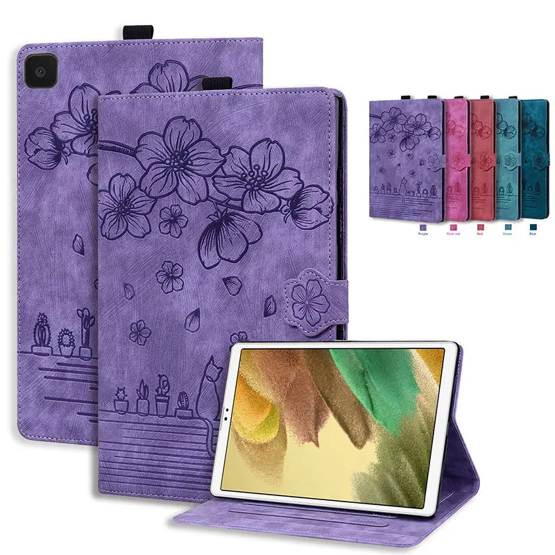 

Для Samsung Galaxy Tab A7 Lite Чехол 8,7 дюйма 2021 SM-T220 SM-T225 T220 T225 Обложка Funda Планшет Тисненый Флип Стенд Coque Capa