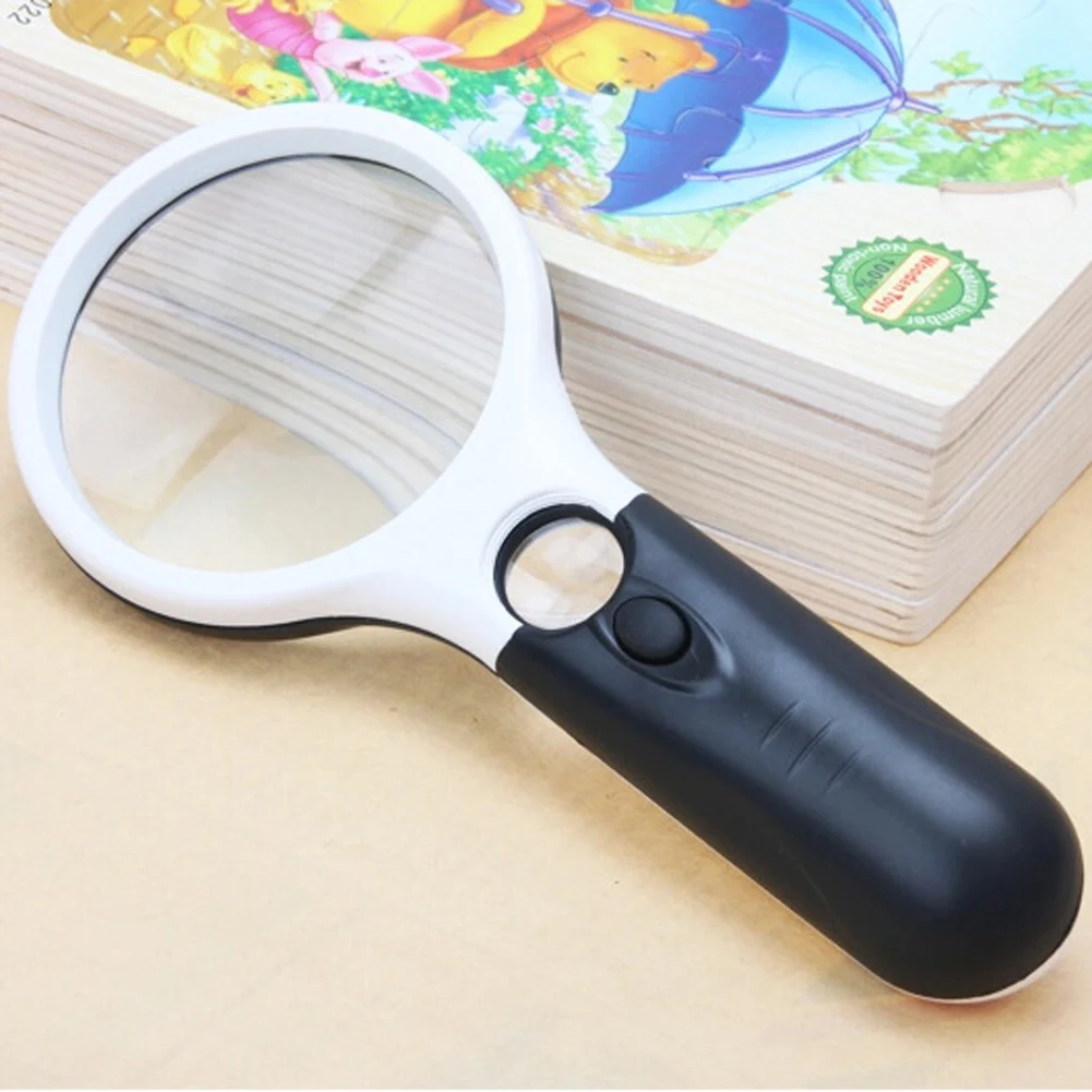 

Portable LED Light Handheld Magnifying Glass Magnifier Observation Viewer Box for Children Banknote Inspection Tool