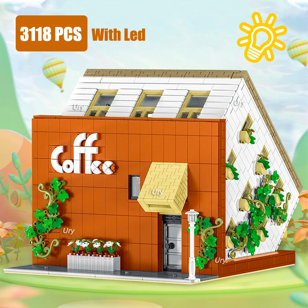 

Детский конструктор с рисунком города, улицы, кофе