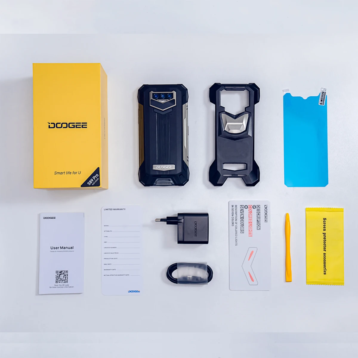 DOOGEE S89 Pro 12000mAh Battery 65W Fast Charging Smartphone 64MP Camera 8GB 256GB Mobile Phone 6.3 Inch Android 12 Cellphones - купить по