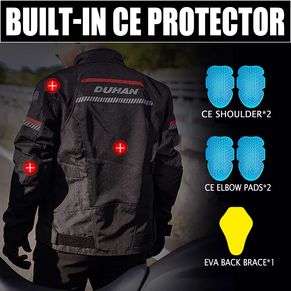 Мотоциклетная куртка сетчатая дышащая моторная для мужчин встроенная защита CE