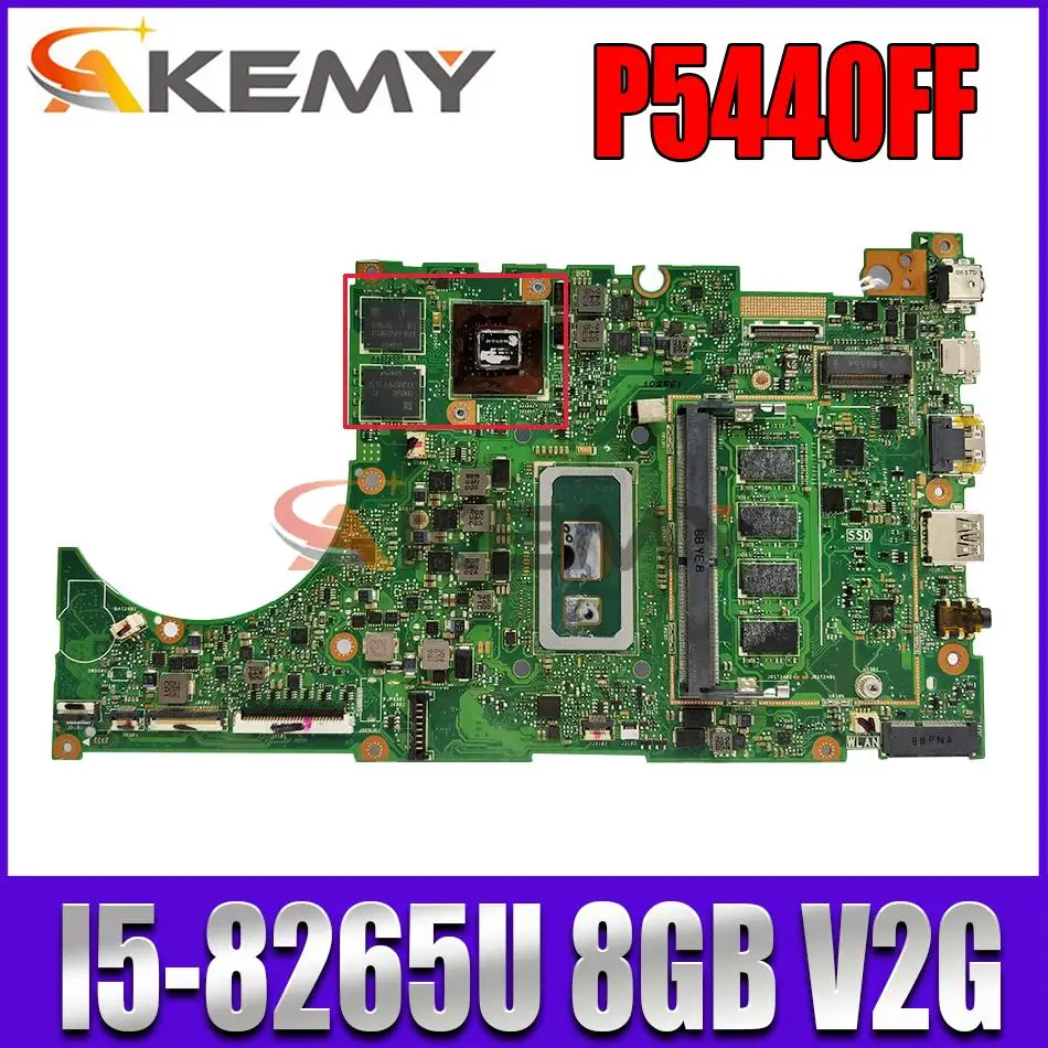 

P5440FF P5440UF original mainboard with I5-8265U 8G V2G FOR ASUS P5440FA P5440FB P5440UB P5440UA P5440U laptop motherboard