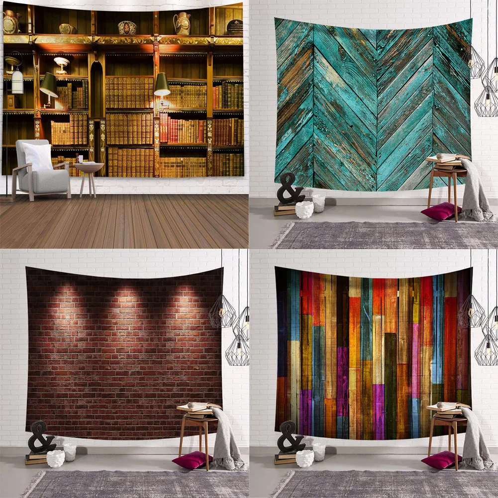 

Nordic Style Tapestry Simulate Floor Ceramic Tile Printing Decor Home Farmhouse Wall Decoration Multicolor Stone Brick Blanket