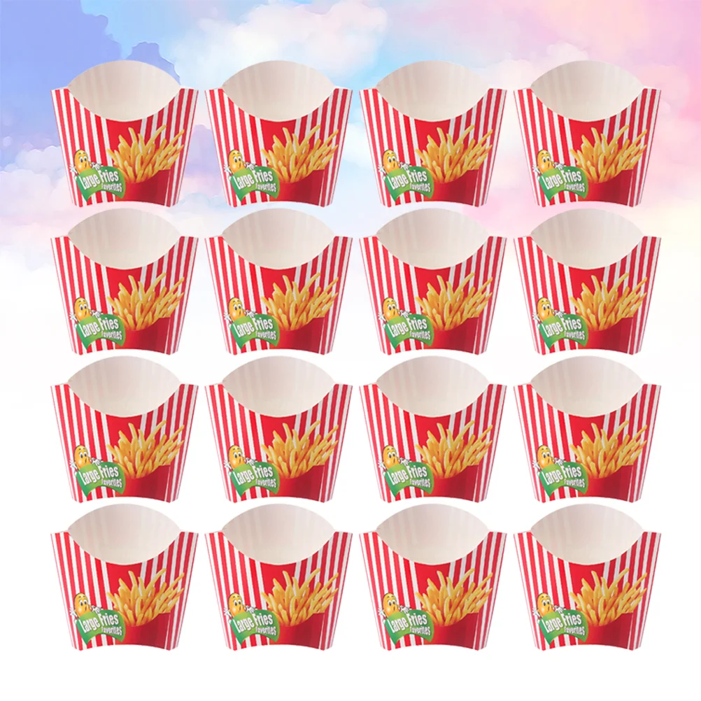 

100 Pcs Snack Container French Fry Containers Bracket Snack Cones Paper Movie Theater Popcorn Boxes