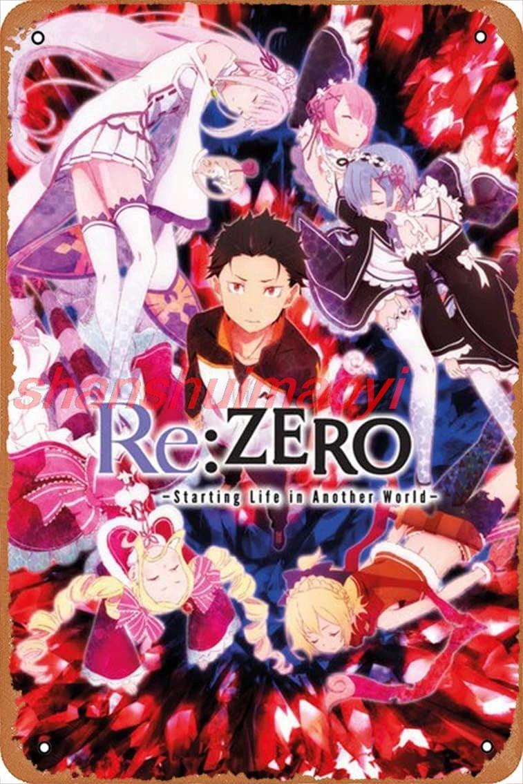 Металлическая вывеска Re-Zero (Key Art) KMN