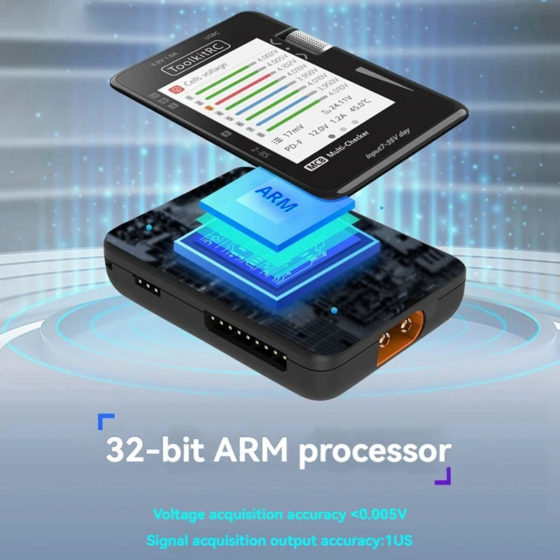 Toolkitrc MC8 устройство проверки батареи ЖК-дисплей цифровой прибор для емкости