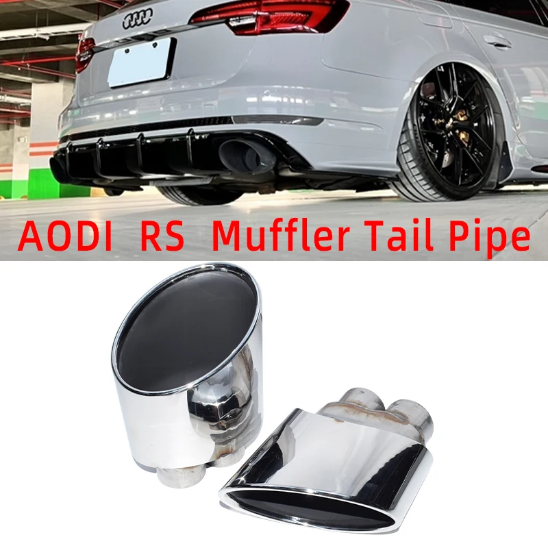Auto ovale Auspuffs pitze für Audi RS3 RS4 RS5 RS6 doppelte innere Schall dämpfer spitze S3 S4 S5 S6 Auspuff End