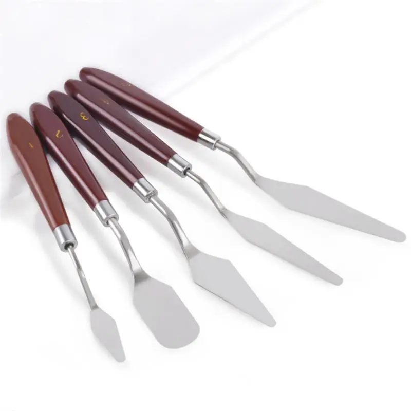 

5pcs/Set Stainless Steel Spatula Fondant Cream Mixing Scraper Oil Painting Shovel Baking Pastry Tools Kitchen Tools Shovel