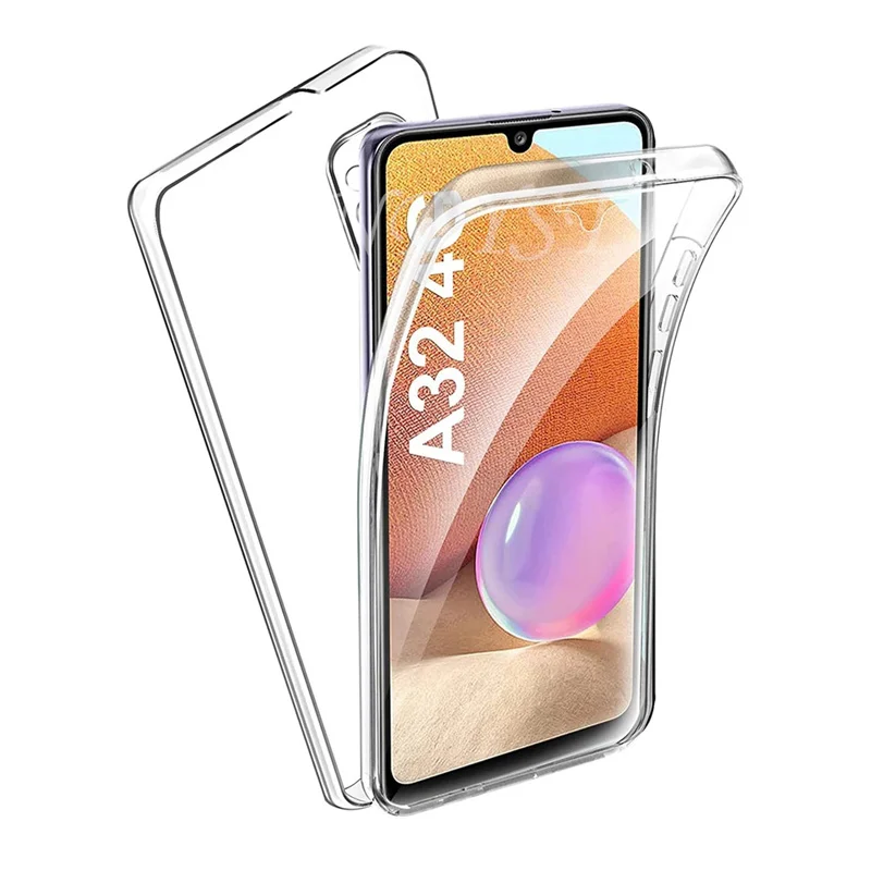 

360 Double Bumper Case For Samsung Galaxy A32 4G M22 M32 A22 5G A52s A72 Crystal Silicone Full Cover On Samsung A12 A42 A02S M12