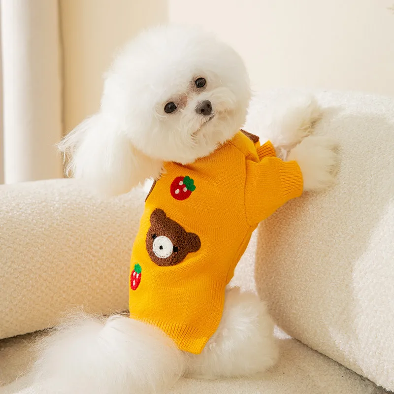 

Autumn/Winter Bear Cute Wind Dog sweater Small dog Teddy Bee Bear Pomeranian two-legged sweater pet clothes