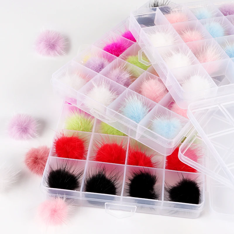 

24 pcs/set Detachable Pompom Ball DIY Accessories Jewelry Making Supplies Epoxy Resin Molds Slime Filler UV Resin Embellishments