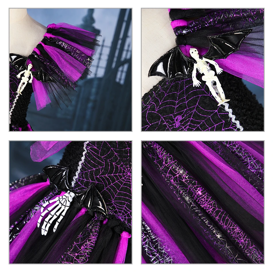 Детский костюм на Хэллоуин женское платье для косплея ведьмы