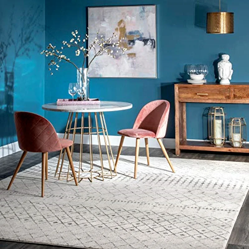 Tapete moderno casa sala de estar sala de estar sala de estar tapete marroquino 6 7 7 "x 9 cinza fora branco tapetes para quarto sala de estar (0)