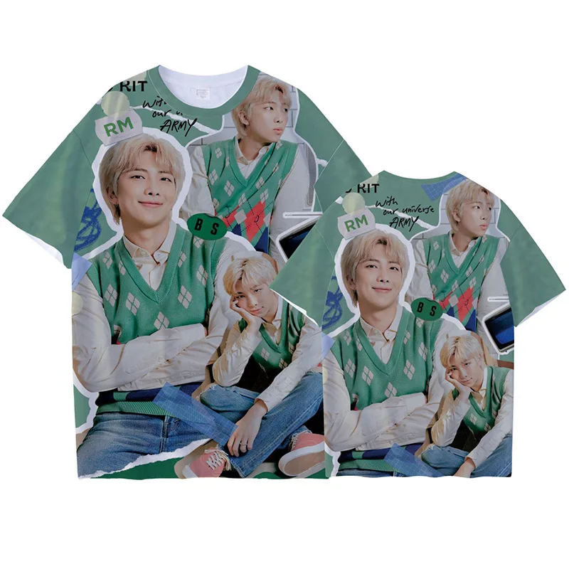 Kpop Bangtan Boys 3Dt-футболка в Корейском стиле, новый комплект для декорирования jungkook, повседневный топ с коротким рукавом в стиле хип-хоп, комплект для декорирования футболок