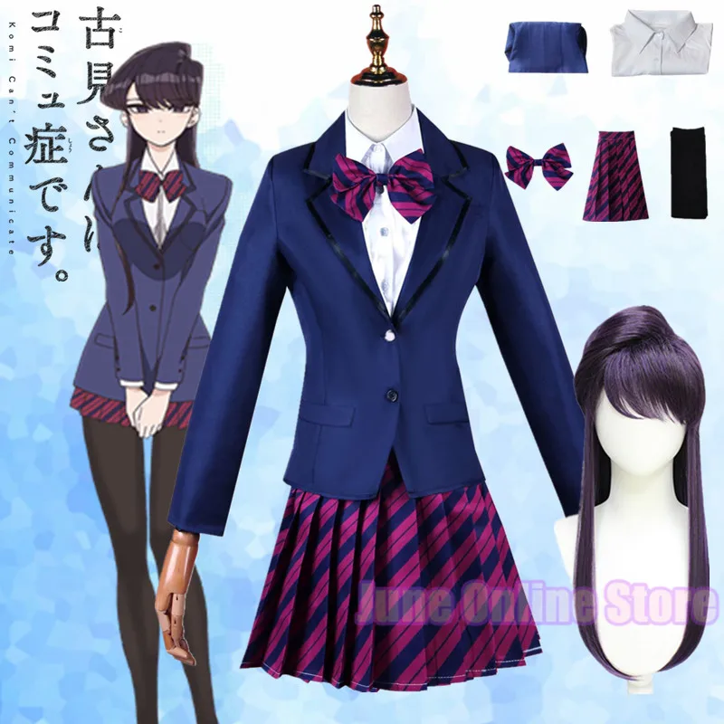 

Anime Komi Can't Communicate Shouko Komi Cosplay Costume Girls School Uniform Komi san wa Comyushou desu Suits Wig