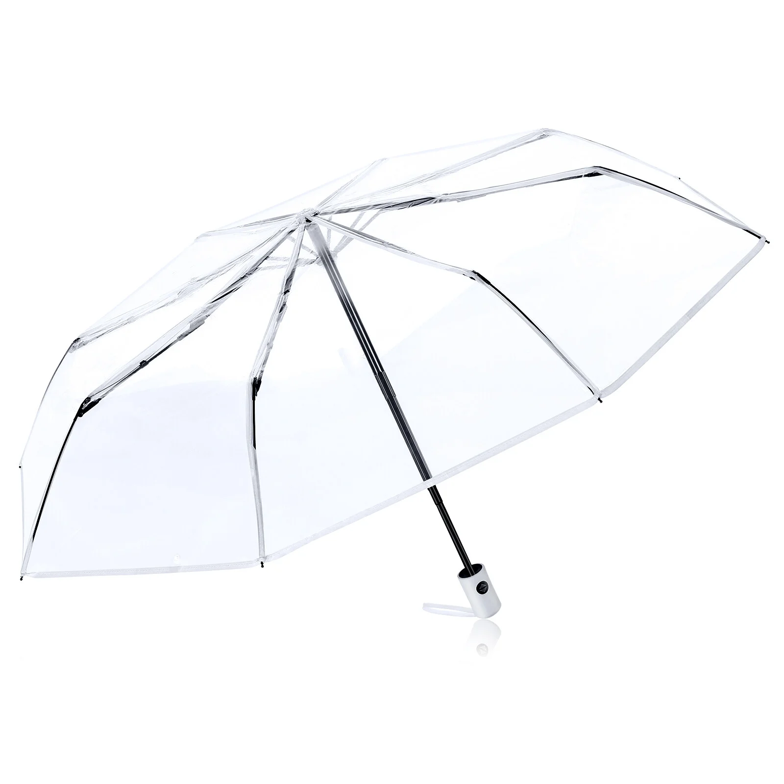 

1pc Umbrella For Kids Clear Folding Umbrella Automatic Open and Close Umbrella Transparent Portable Rain Umbrella