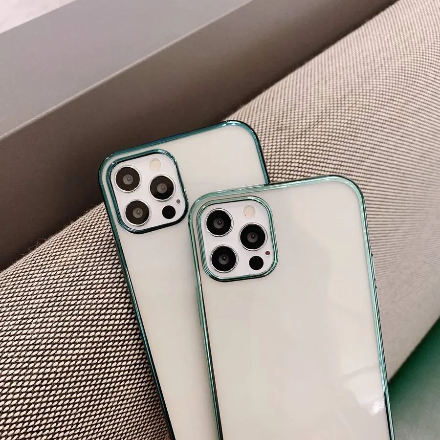 

Cover Case For IPhone 13 12 11 Pro Max 13 12 Mini XR X XS Max 6 6s 7 8 Plus SE 2020 Electroplating Clear TPU Cover