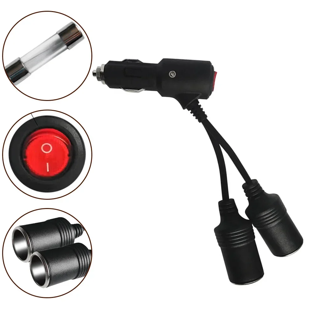 

Автомобильный адаптер питания 2-в-1, разветвитель, адаптер 12/24 В с выключателем, 1 штекер на 2 гнезда, Y-разветвитель, адаптер прикуривателя