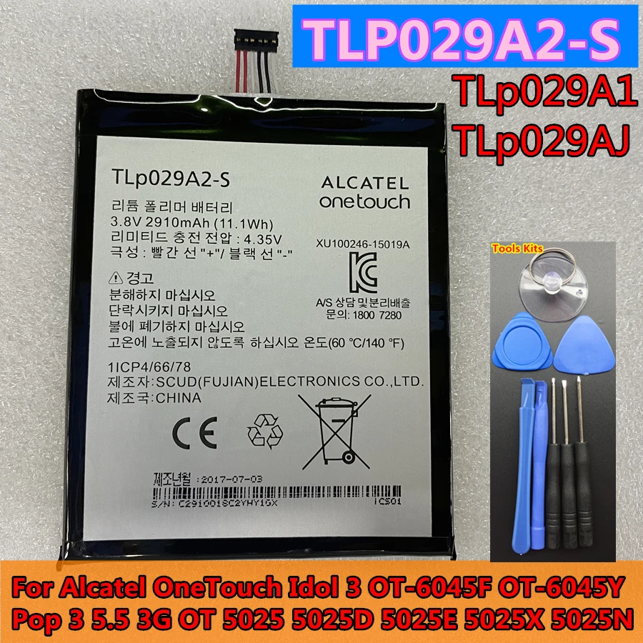 Оригинальный аккумулятор TLP029A2-S для смартфонов Alcatel OneTouch Idol 3 OT-6045F OT-6045Y Pop 5 3G OT 5025