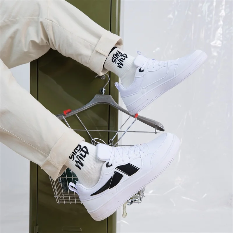 Xtep Men Skateboard Shoes Casual Sports Shoes Spring 2021 New Fashion Sneakers Lace-Up Autumn Outdoor Skate Shoes 879419310061