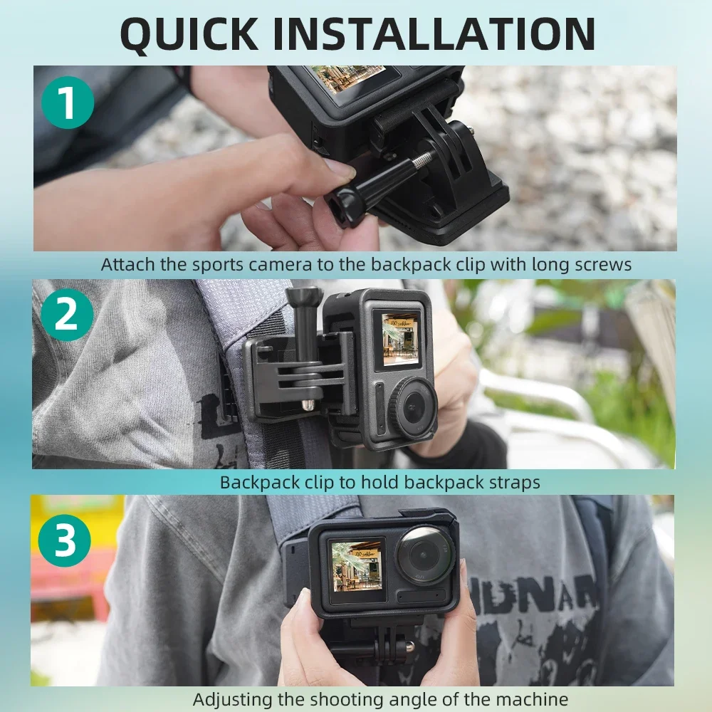 Зажим для рюкзака Flymile спортивной камеры GoPro 13 12 11/Action 5 Pro