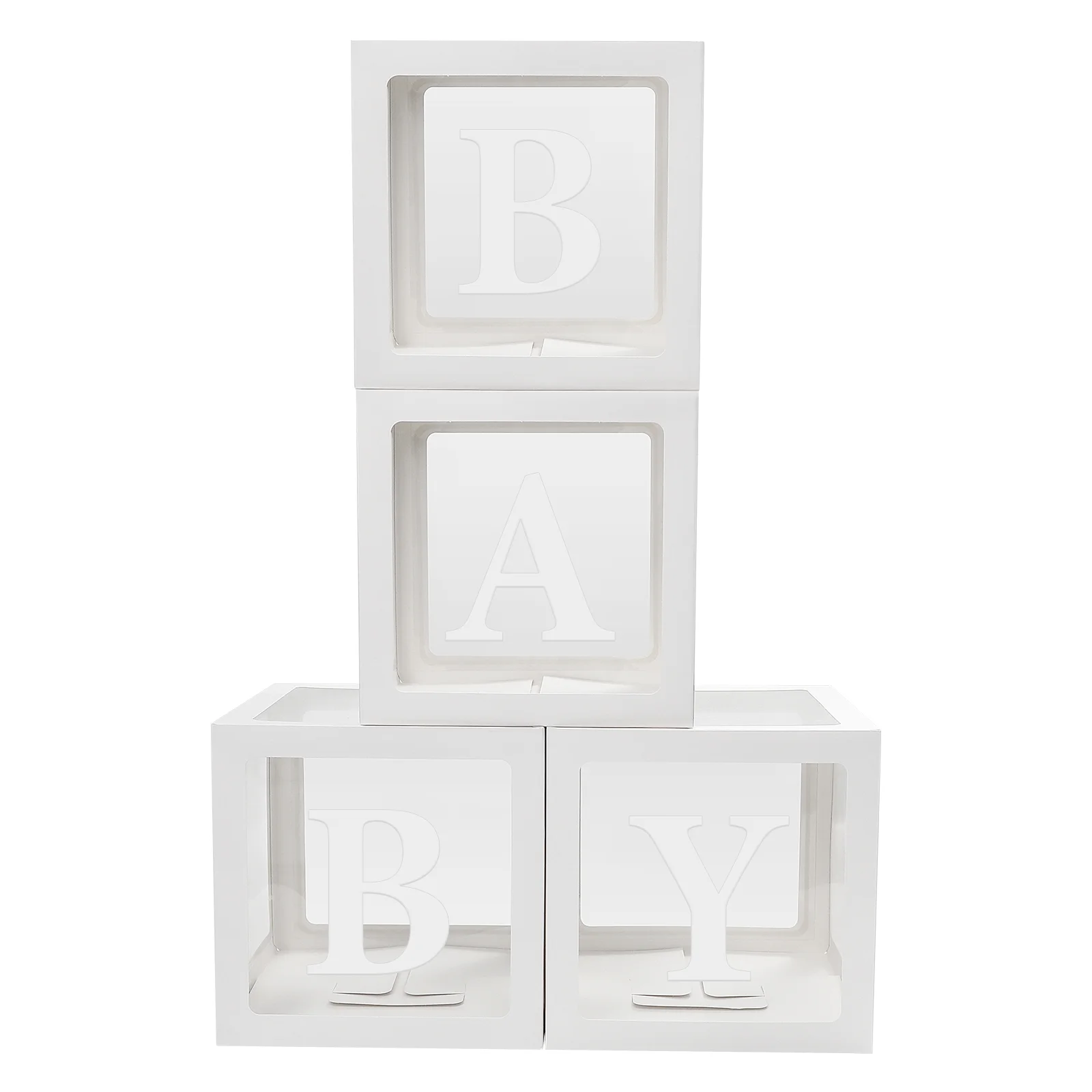 

Boxes Balloon Baby Decorations Party Booth Backdrop Supplies Birthday Props Block Photo Clear Transparent Lettersshower