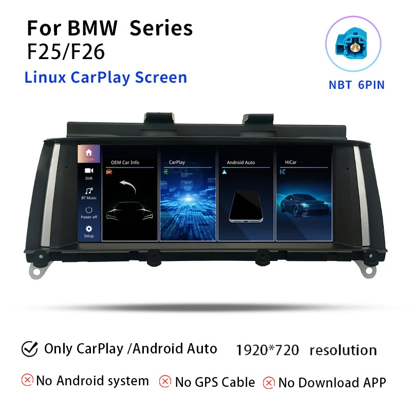 Беспроводной автомобильный радиоприемник Carplay Android 14, экран для BMW X3 F25 для BMW X4 F26, мультимедийное аудио стерео головное устройство, GPS-навигация, 4G