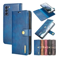 magnetic flip leather cover for galaxy s22 ultra s21fe s20plus note 20 10 s10 8 9 case wallet detachable with card slot bracket