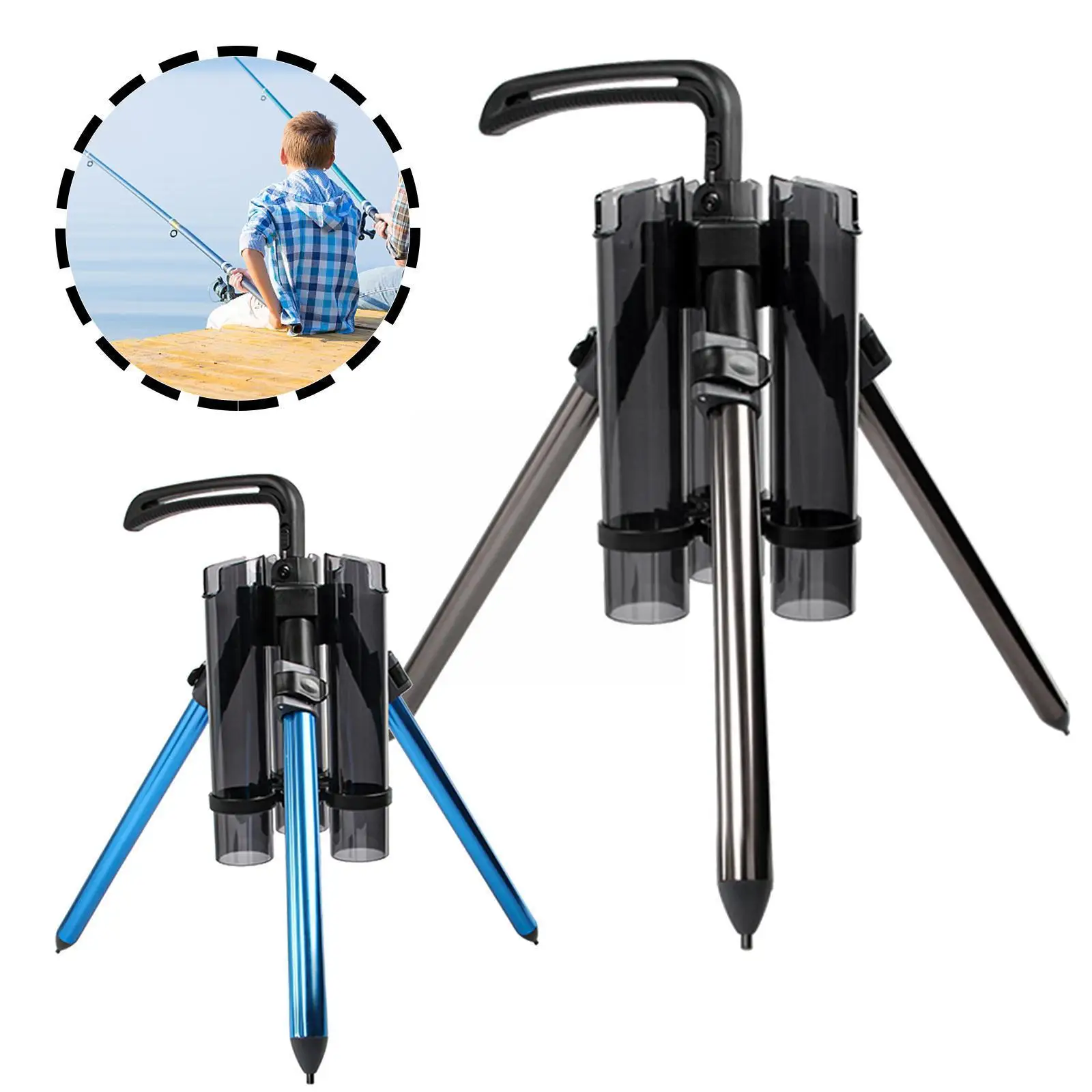 

Fishing Rod Bracket Tripod Stand Fishing Rod Support Portable Adjustable Folding Outdoor Accessories Tools Aluminum Pole Z5S6