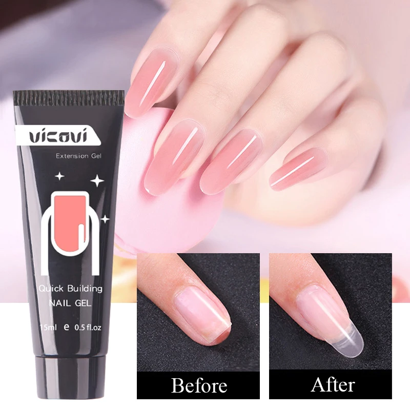 

Nail Extension Gel 15ml For Manicure Builder UV LED Gel Semi Permanent Soak Off Nail Art Gel for Extension DIY Nail Art Beauty