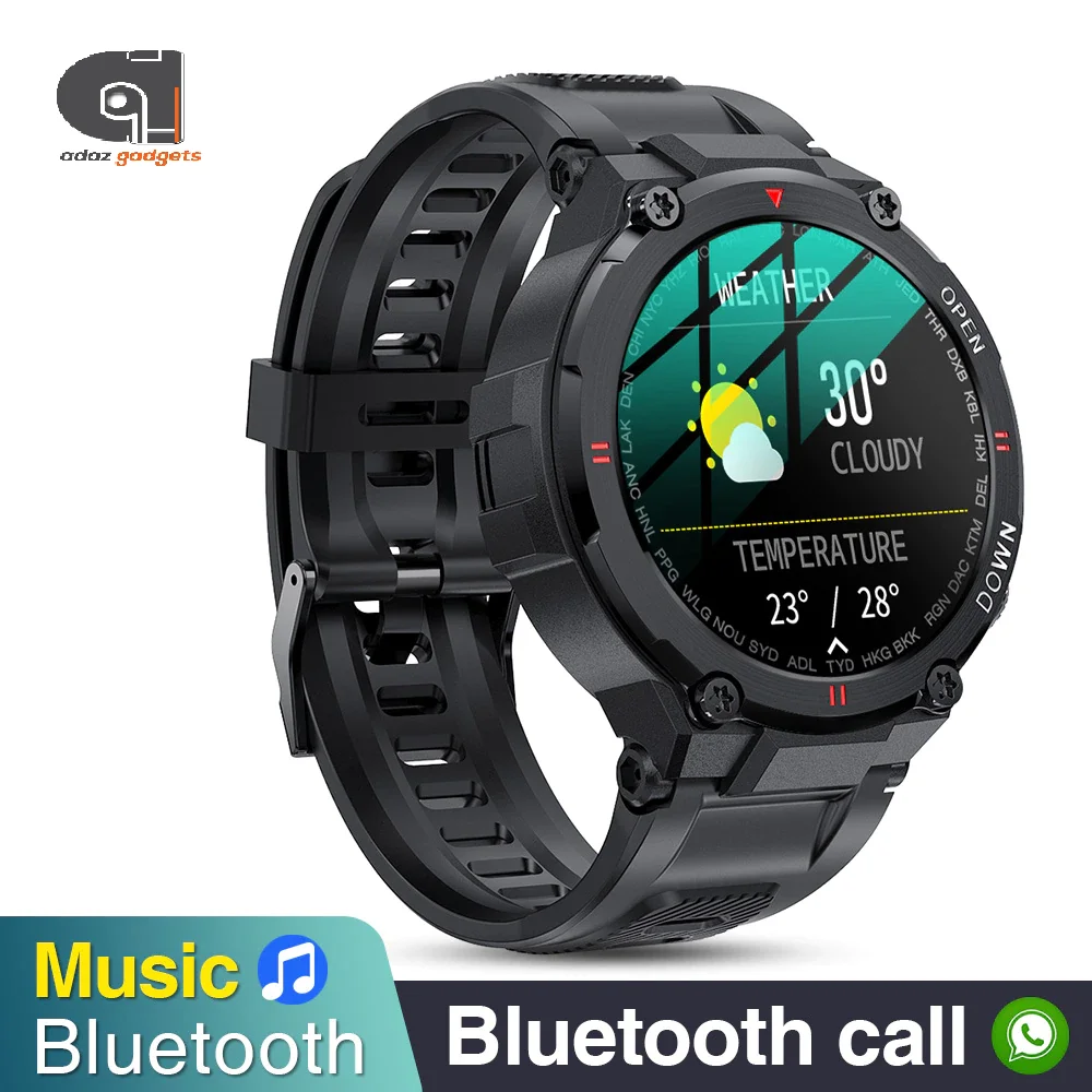 

Smart Watch Rugged Military Style Outdoor Sports Heart Rate Fitness Tracker Call