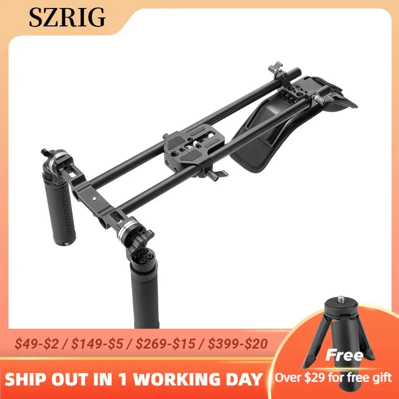 

SZRIG плечевой монтаж с регулируемой розеткой ARRI кожаная ручка захват пара для видеокамер/HDSLR-камер