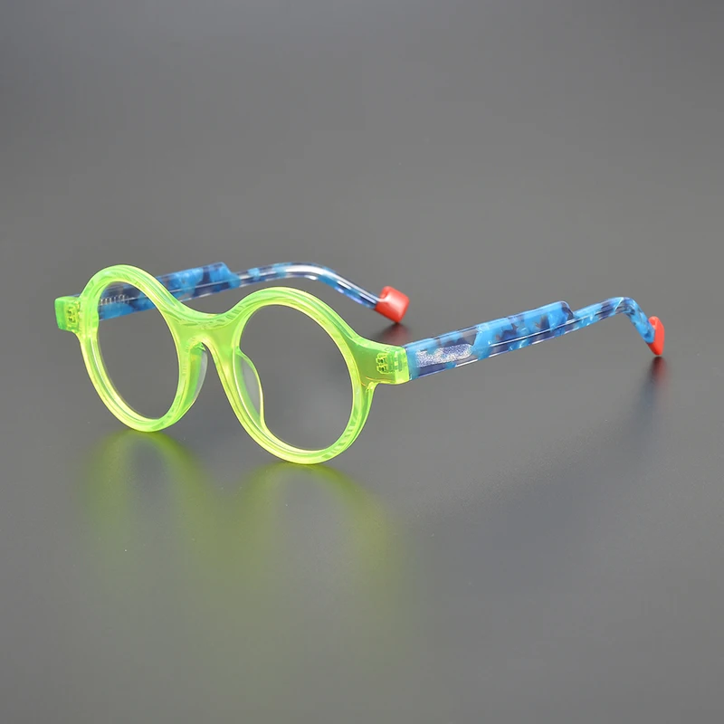 Нишевый дизайн модная круглая оправа для очков ретро многоцветное Сращивание
