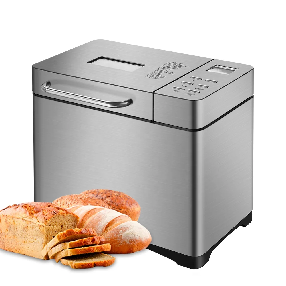 

Stainless Steel 1KG 17-In-1 Automatic Bread Maker 650W Programmable Bread Machine With 3 Loaf Sizes Fruit Nut Dispenser