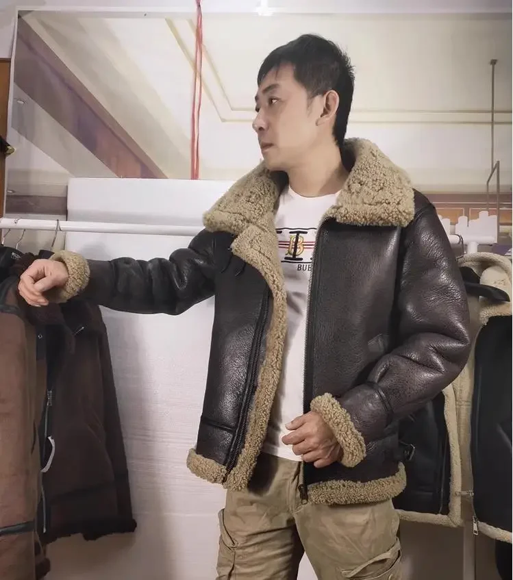 LNY shop.100% Натуральная мужская меховая куртка. Мужское зимнее теплое плотное