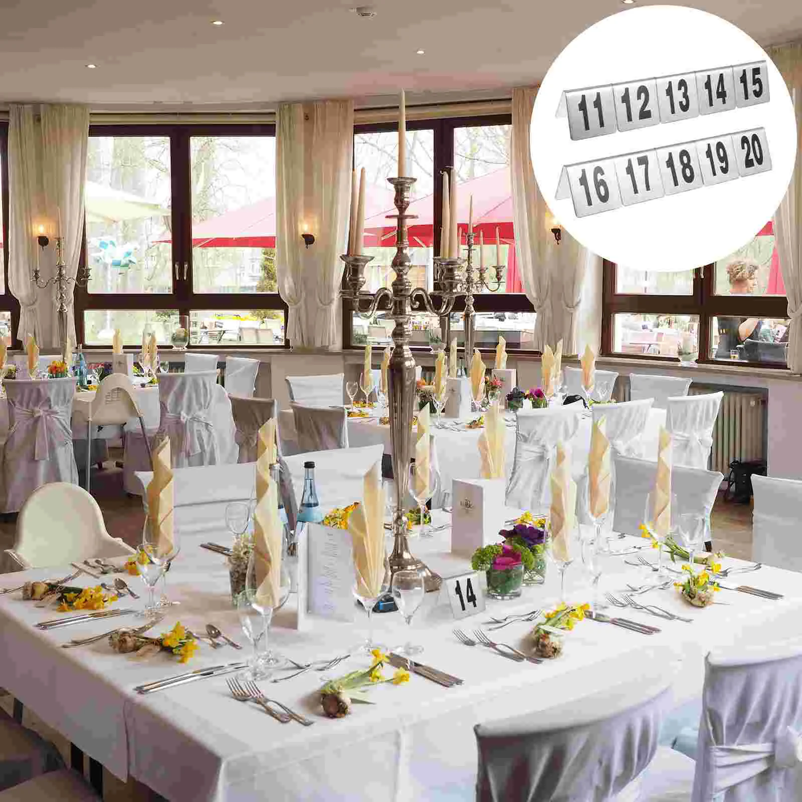 

Number Table Numbers Restaurant Plate Steel Signs Stainless Desktop Tent Plates Sign Wedding Tabletop Metal 20Cardsnumbered