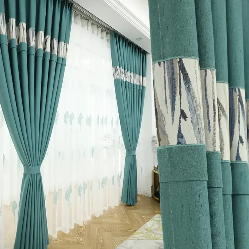 

2 шт., занавески из жаккарда с вышивкой