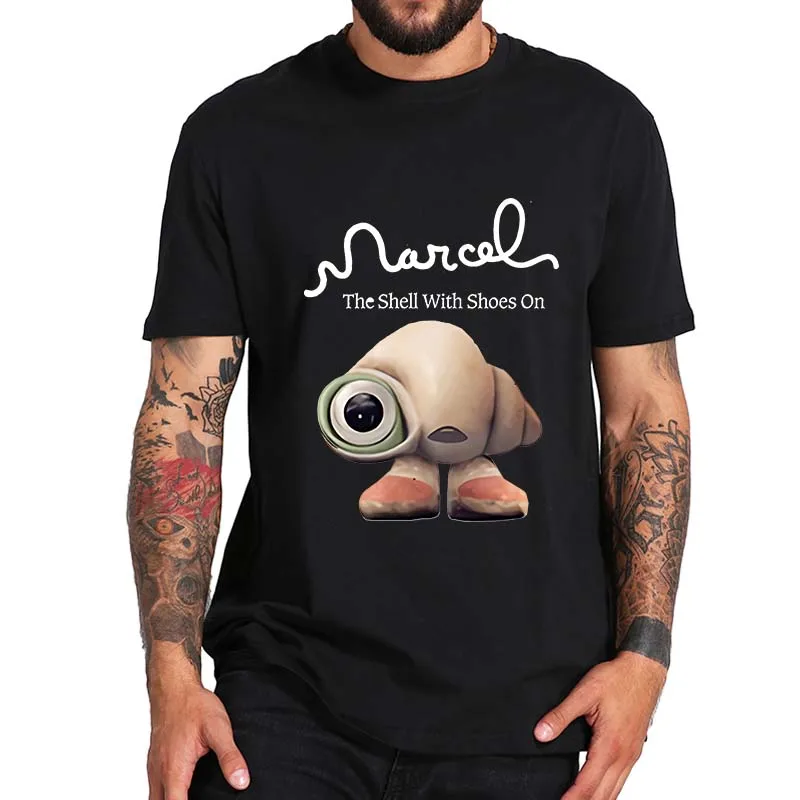 

Marcel The Shell With Shoes On T-shirt Anime Comedy Film Fans Short Sleeve Casual Cotton Summer Oversized Unisex T Shirt