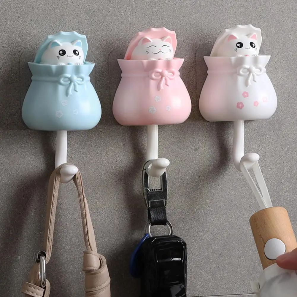 

Cute Hook Seamless Dormitory Bedroom Door Umbrella Hangers Decoration Coat Hook Wall Rack Cap Hooks Towel T8f0