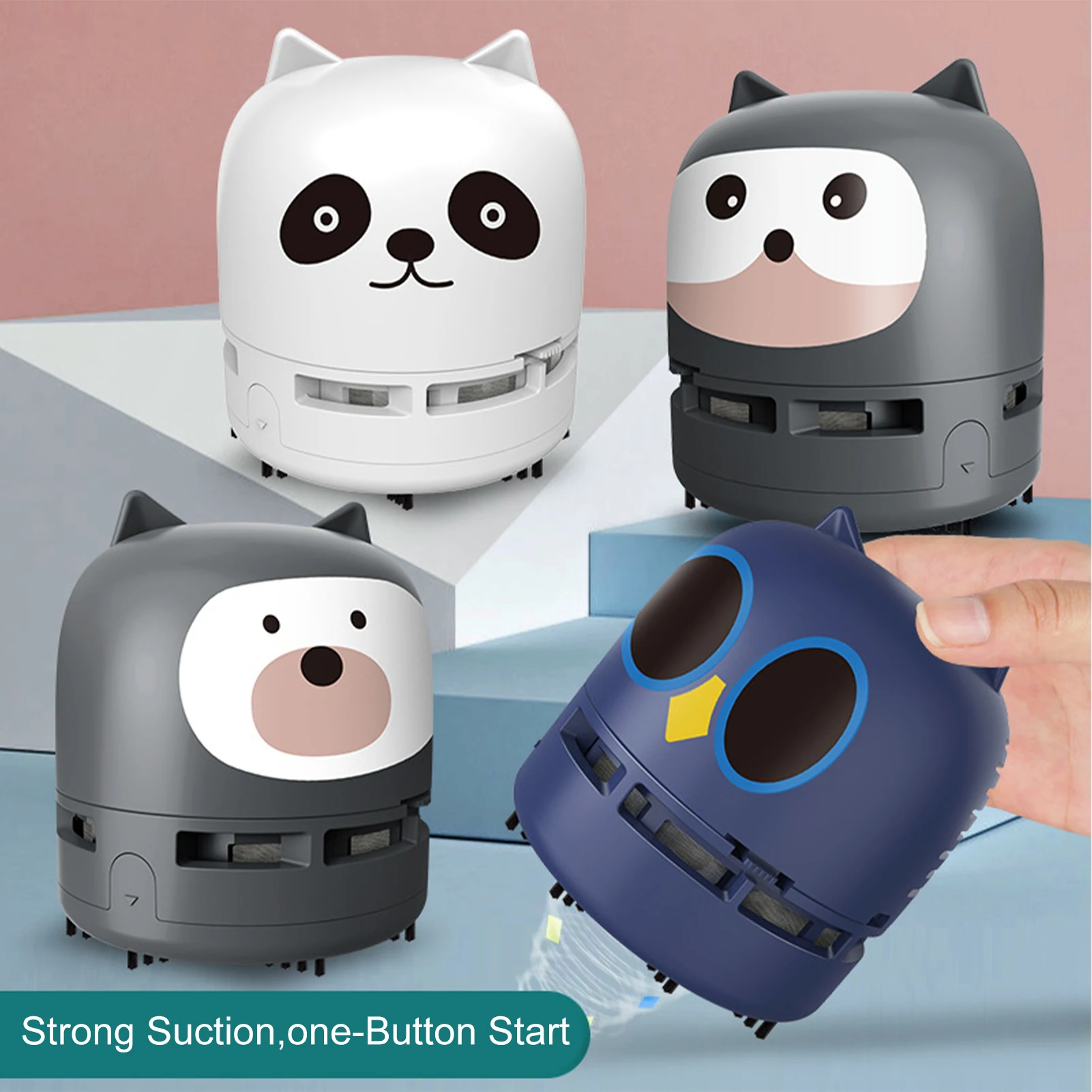 

Настольный мини-пылесос Panda, автоматический пылесос с USB-зарядкой, кофейный пылесборник, Настольные принадлежности для уборки дома и офиса