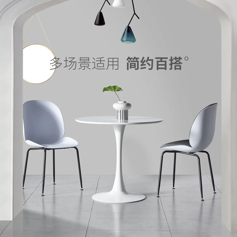 

White Small round Table Tulip Table Conference Table Coffee Tea Shop Dining Table Nordic Balcony Small Table and Chair
